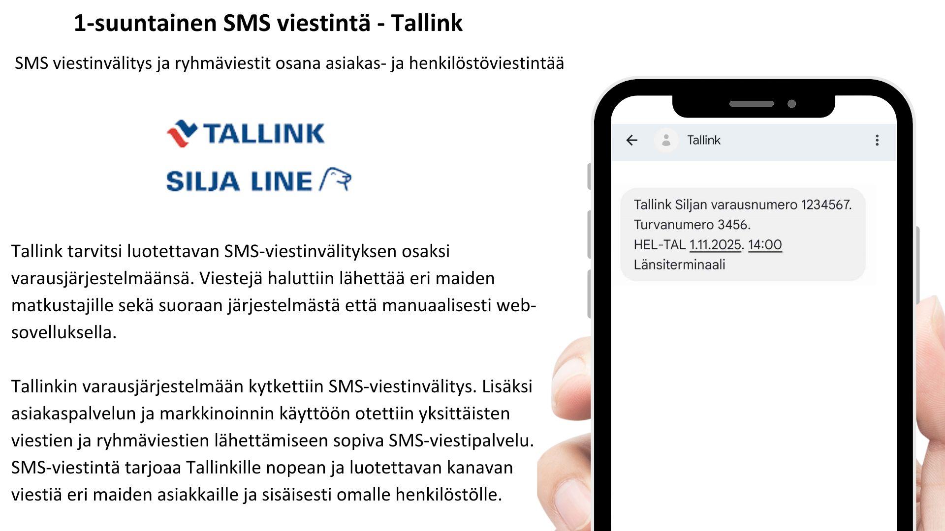1-suuntainen SMS - Tallink