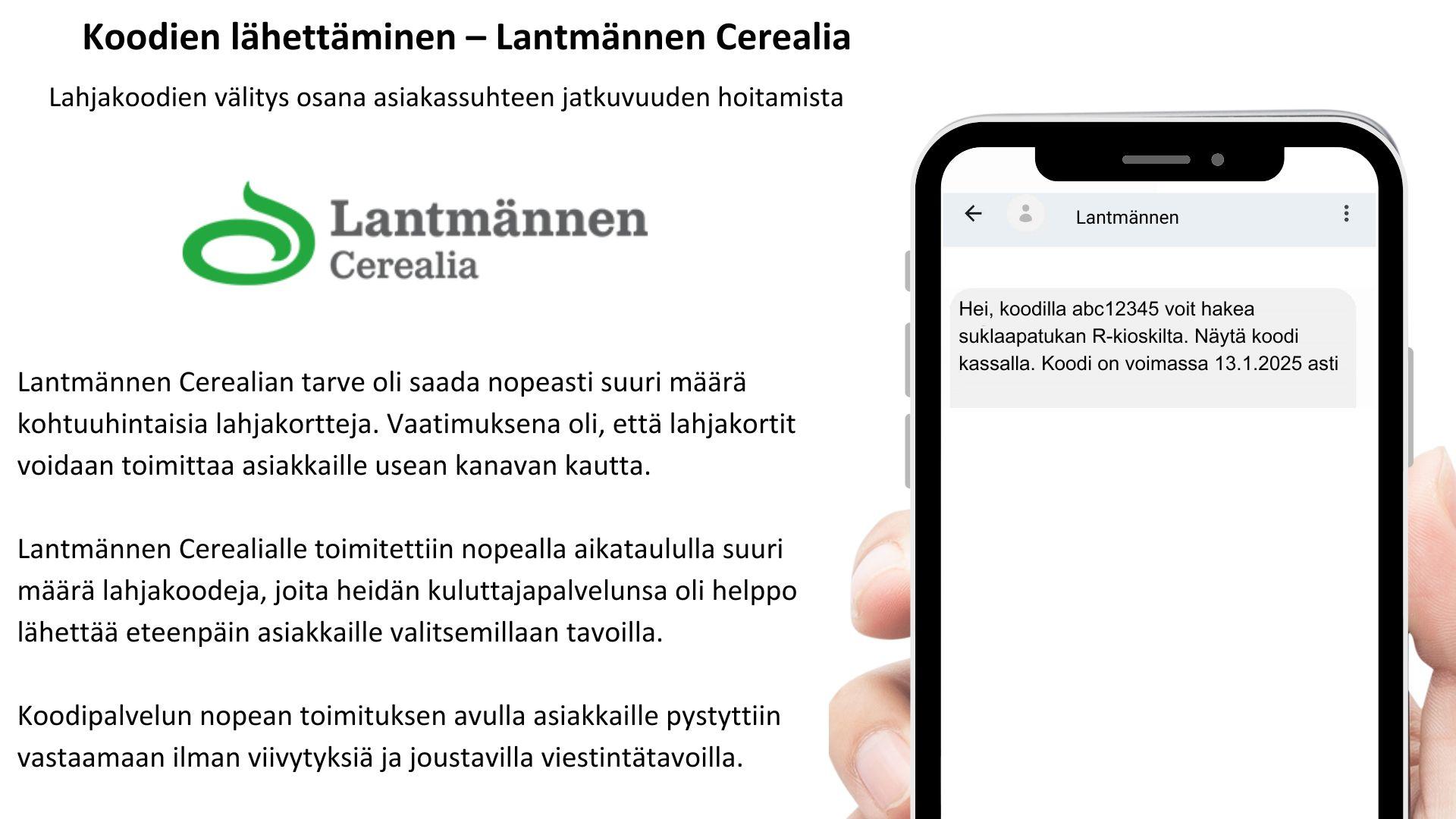 Koodien lähettäminen – Lantmännen Cerealia