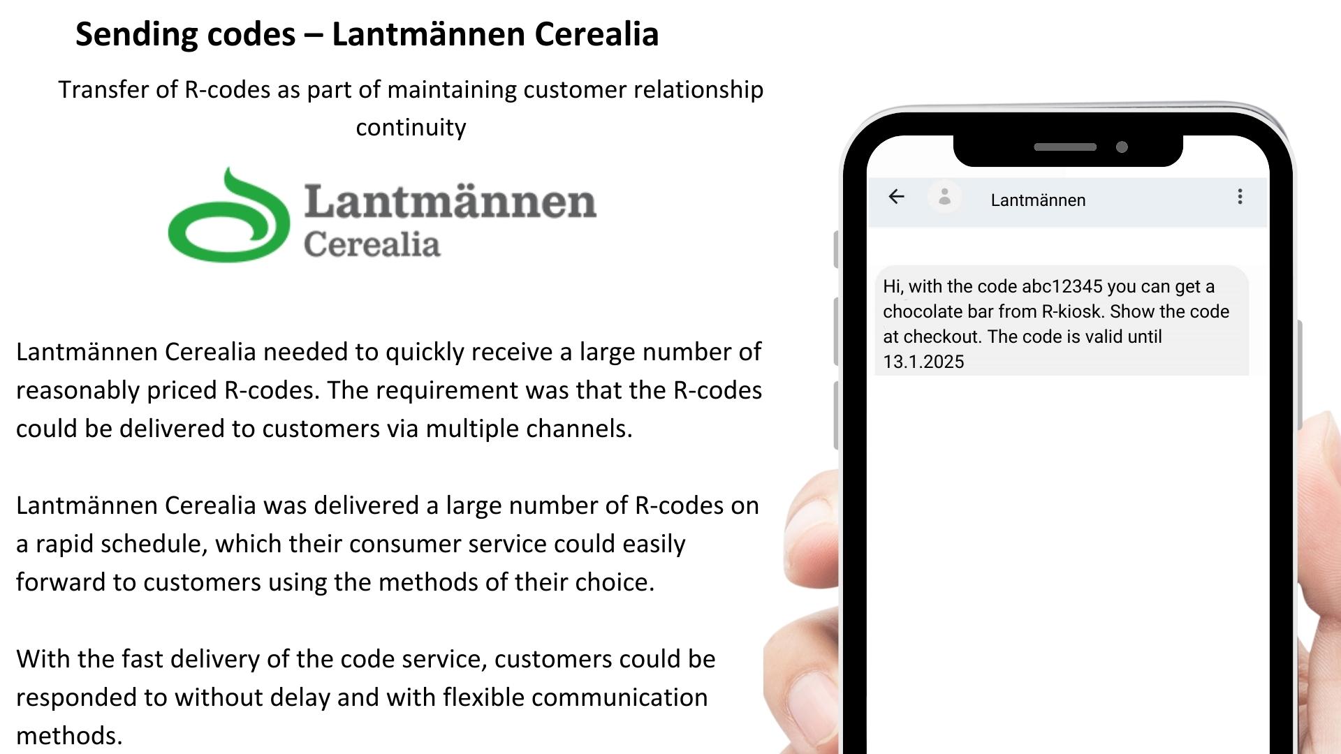 Sending codes – Lantmännen Cerealia
