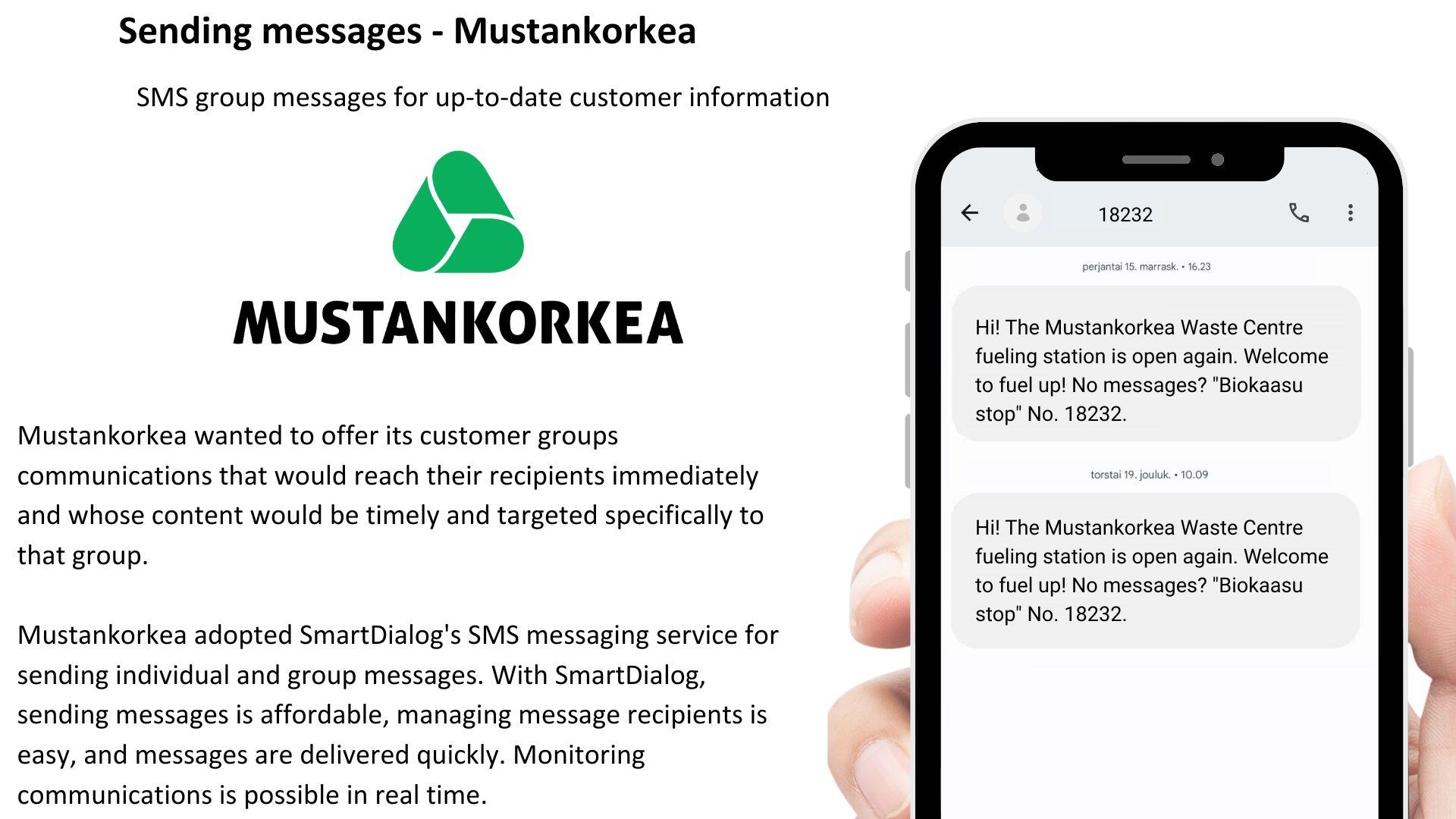 Sending messages - Mustankorkea