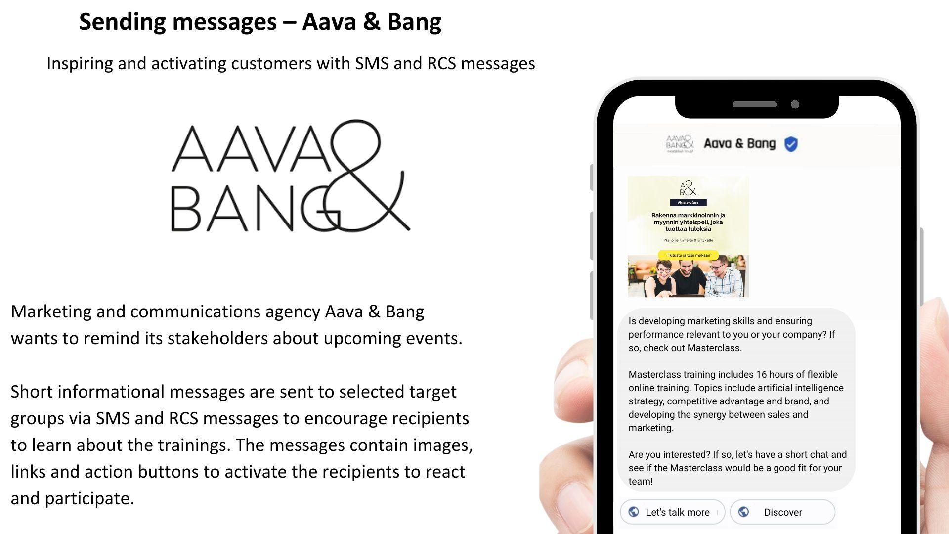 Sending messages – Aava & Bang